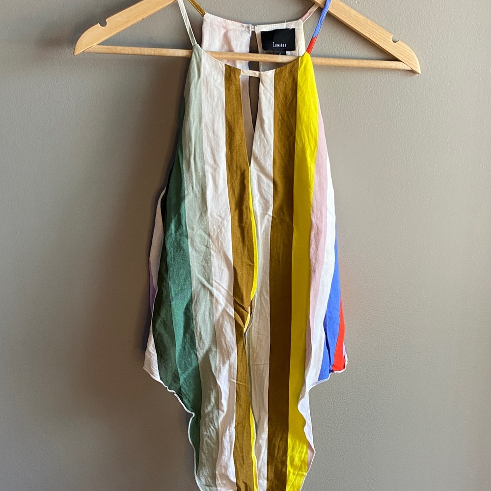 Lumiere Multicolor Striped Halter Blouse (Size S, EUC)